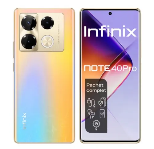 Telefon Mobil Infinix Note 40 Pro 4G, Procesor Mediatek Helio G99 Ultimate, AMOLED 6.78inch, 12GB RAM, 256GB Flash, Camera Tripla 108 + 2 + 2 MP, Wi-Fi, 4G, Dual Sim, Android (Auriu)