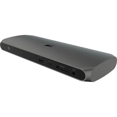 Docking Station Corsair TBT100 Thunderbolt 3, 2x USB 3.1, 1x RJ-45, 1x 3.5mm Jack, Displayport, 2x USB-C, Card SD (Gri)