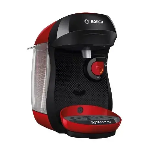Espressor Bosch Tassimo Happy TAS103E, automat, 0.7 l, 1400 W, 175x305x265mm, Negru/Rosu