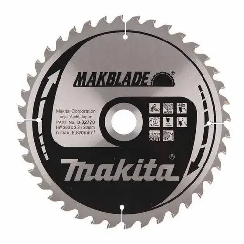 Disc pentru fierastrau Makita B-3277, 260 x 30, Gri/Negru