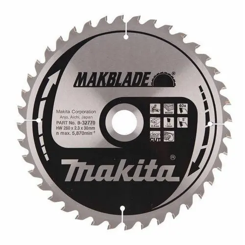 Disc pentru fierastrau Makita B-3277, 260 x 30, Gri/Negru