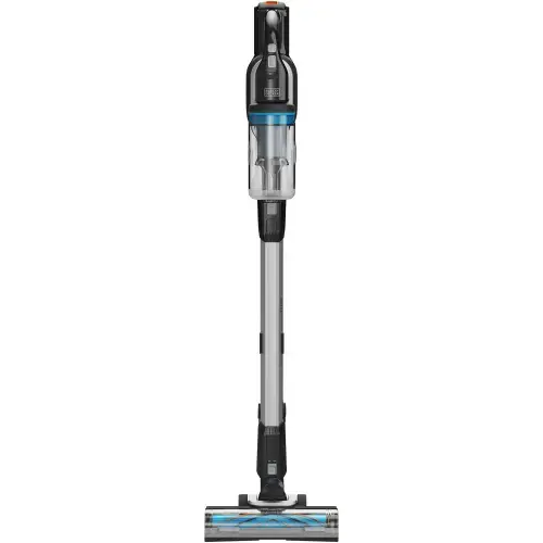 Aspirator vertical pe acumulator 4 in 1 Black & Decker PowerSeries Extreme MAX BHFEB520D1, fara sac, acumulator Li-Ion 18V 2.0 Ah, Autonomie pana la 42 min, indicator status LED, 3 trepte de aspirare, iluminare LED perie, accesorii incluse (Negru)