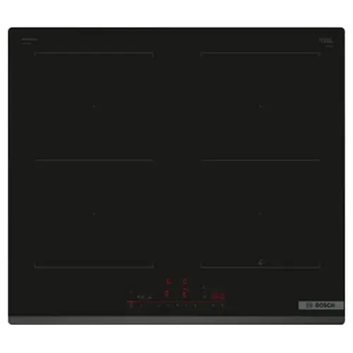 Plita incorporabila BOSCH PVQ631HC1E Seria 6, Inductie, 4 zone de gatit, DirectSelect, PerfectFry, ReStart, QuickStart, 60cm (Negru)