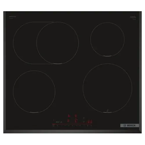 Plita incorporabila BOSCH PIF651HC1E Seria 6, Inductie, 4 zone de gatit, DirectSelect, PerfectFry Plus, ReStart, QuickStart, 60 cm (Negru)