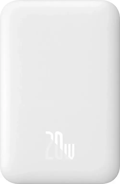 Acumulator extern Baseus Airpow, 20 W, Magentic, Incarcare Wireless, 1x USB-C, 20 W, Cu cablu Baseus Simple (Alb)