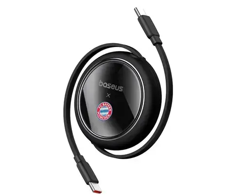 Cablu de date Baseus Free2Pull USB-C la USB-C P10364500113-Z2, 100W, 1 m, editia Bayern (Negru)