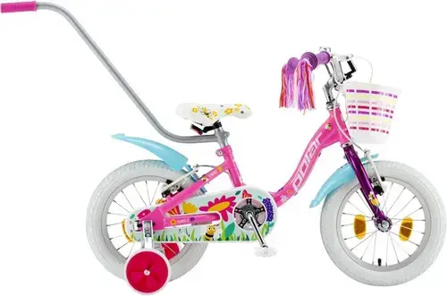 Bicicleta Copii Polar 2024 Summer, roti 14inch, frana V-brake, cadru otel (Roz/Albastru)