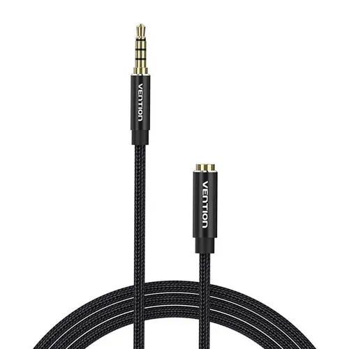 Cablu prelungitor audio Vention BHCBI, TRRS 3,5 mm tata la 3,5 mm mama, 3 m (Negru)