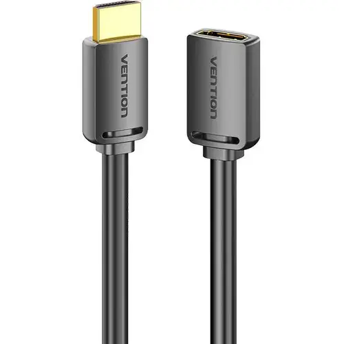Cablu video Vention AHCBF, HDMI tala la HDMI mama, 1m, 4K la 60Hz, conectori auriti, cupru, invelis PVC (Negru)