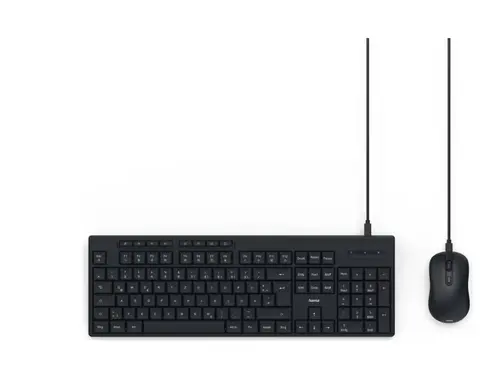 Kit tastatura si mouse HAMA CKM-200, USB, Layout RO (Negru)
