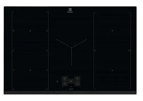 Plita incorporabila Electrolux EIS8959, Inductie, SensePro, Ecran TFT, Wi-Fi, Conectivitate hota, Functie punte, 80 cm (Negru)