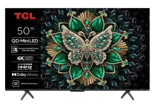 Televizor QD-MiniLED TCL 127 cm (50inch) 50C61K, Ultra HD 4K, Smart TV, WiFi, CI+