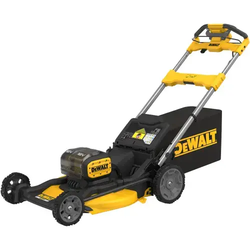 Masina de tuns gazon/iarba cu autopropulsie pe acumulator DeWALT DCMWSP156N, 2 x 18V XR, latime taiere 53 cm, inaltime taiere 25-102 mm, 6 trepte de taiere, 2 lame, functie 3 in 1, cos colector 67 L, fara incarcator si acumulator in setul de livrare