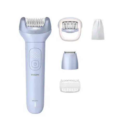 Epilator fara fir umed si uscat Philips Seria 8000 BRE711/00, 5 accesorii, baterie Li-Ion cu autonomie de 60 min (Albastru)