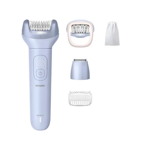 Epilator fara fir umed si uscat Philips Seria 8000 BRE711/00, 5 accesorii, baterie Li-Ion cu autonomie de 60 min (Albastru)