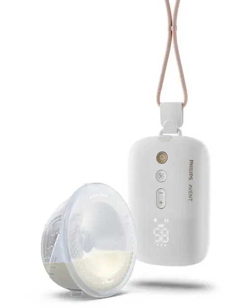 Pompa de san electrica simpla Philips Avent Hands-free SCF531/11, imita ritmul de baut al bebelusului, cupa gradata, 8 moduri de stimulare, 16 niveluri de extagere a laptelui, putere uz spitalicesc (Alb)
