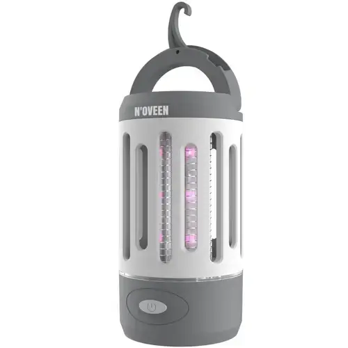 Lampa electrica anti-insecte Noveen IKN851, UV, LED, portabil (1200 mAh), lanterna, 4 W, 800 V, IP44 (Alb/Gri)