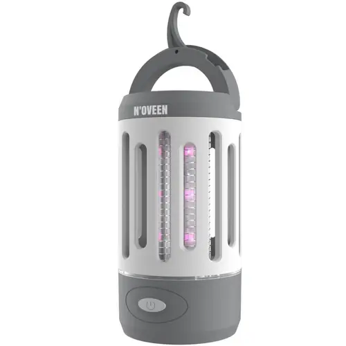 Lampa electrica anti-insecte Noveen IKN851, UV, LED, portabil (1200 mAh), lanterna, 4 W, 800 V, IP44 (Alb/Gri)