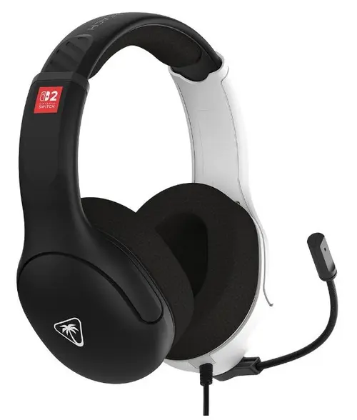Casti Gaming cu fir Turtle Beach Airlite Fit Jack 3.5mm, Microfon, Nintendo Switch 2 (Alb/Negru)