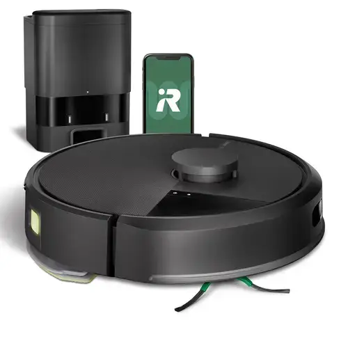 Aspirator robot iRobot Roomba 105 Combo+, 7000Pa, Autonomie 120 minute, Rezervor apa 0.2 l, Recipient praf 0.24 l, Wi-Fi, Compatibil Amazon Alexa si Google Home, Navigare cu LiDAR ClearView (Negru)