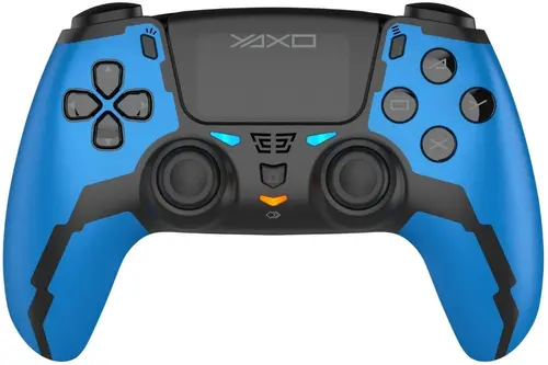 Controller Wireless YAXO Hornet Fury Elite YAX-GA-GC-008, Bluetooth, Autonomie pana la 12 ore, Vibratii, pentru PC, pentru telefon, PS3, PS4 (Albastru)