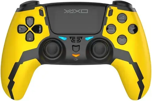 Controller Wireless YAXO Hornet Fury Elite YAX-GA-GC-010, Bluetooth, Autonomie pana la 12 ore, Vibratii, pentru PC, pentru telefon, PS3, PS4 (Galben)