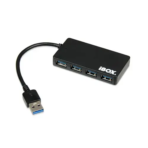 HUB USB I-BOX USB 3.0 SLIM, 4 porturi USB 3.0 (Negru)