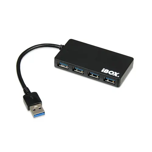 HUB USB I-BOX USB 3.0 SLIM, 4 porturi USB 3.0 (Negru)