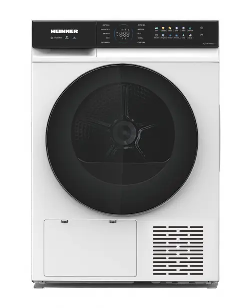 Uscator de rufe HEINNER HHPD-M9K5IVC+++, Pompa de caldura, 9 kg, Clasa C, Motor Inverter, 10 programe, Control touch, Display digital (Alb)