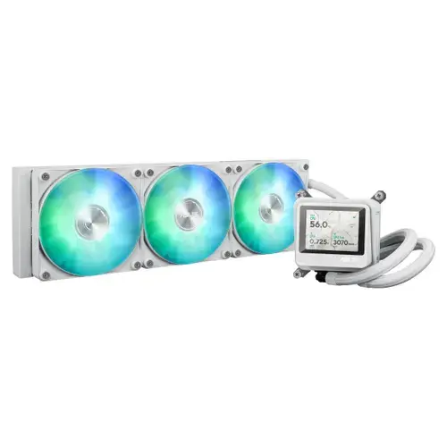 Cooler CPU AIO ASUS MAX Gaming LC 360 ARGB LCD, Racire cu lichid, Ventilatoare ARGB, Eran IPS 2.4inch, 360 mm (Alb)