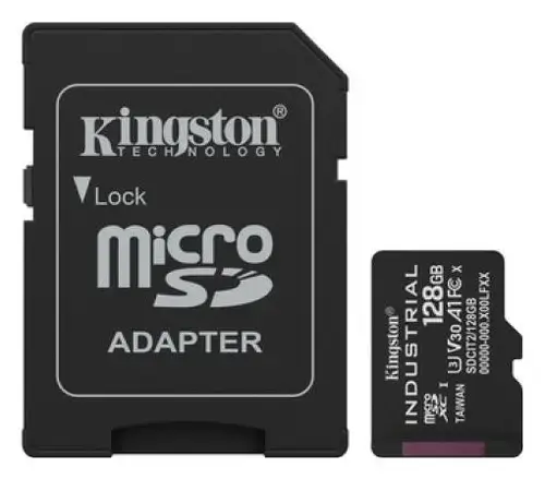 Card de memorie Kingston Industrial SDCIT2/128GB, microSDXC, 128GB, Clasa 10 + Adaptor SD