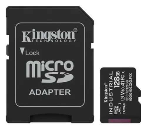 Card de memorie Kingston Industrial SDCIT2/128GB, microSDXC, 128GB, Clasa 10 + Adaptor SD