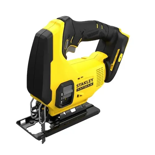 Fierastrau pendular pe acumulator Stanley FatMax SFMCS600B, 18V V20, viteza variabila 0-2500 curse, 2 viteze, adancime taiere 55 mm, sistem de schimbare a lamei fara scule, maner cauciucat confortabil, nu include acumulatori/incarcator
