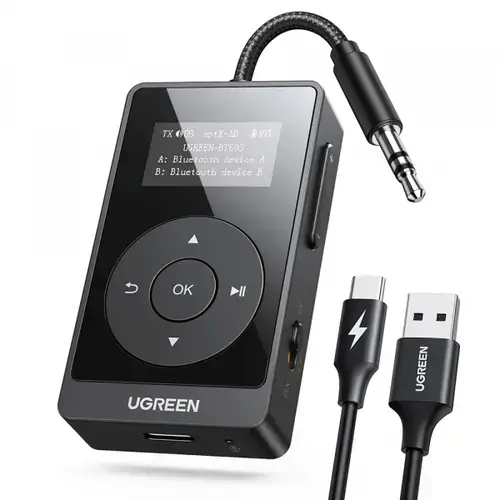 Transmitator / Receptor Bluetooth UGREEN BT503 (45492), Jack 3.5mm (Negru)