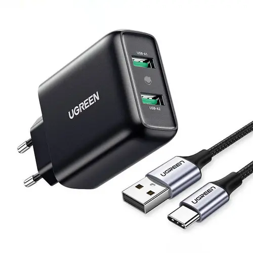 Incarcator retea Ugreen CD161, 18 W/USB, 2x USB-A, QC3.0 (Negru)