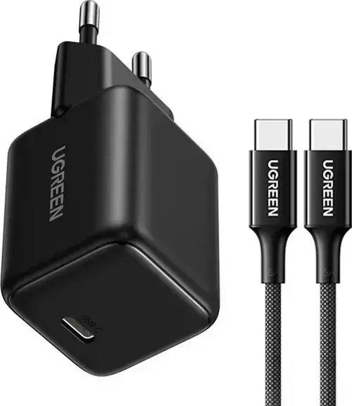 Incarcator retea Ugreen X513, 30 W, USB-C, Cablu USB-C 1m (Negru)