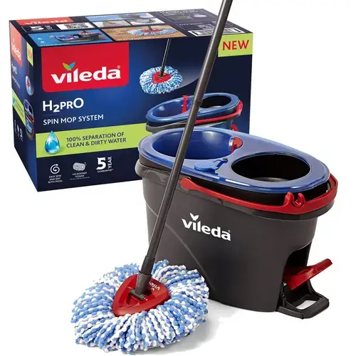 Set mop rotativ Vileda H2prO 178332, 6 l (Gri/Albastru)