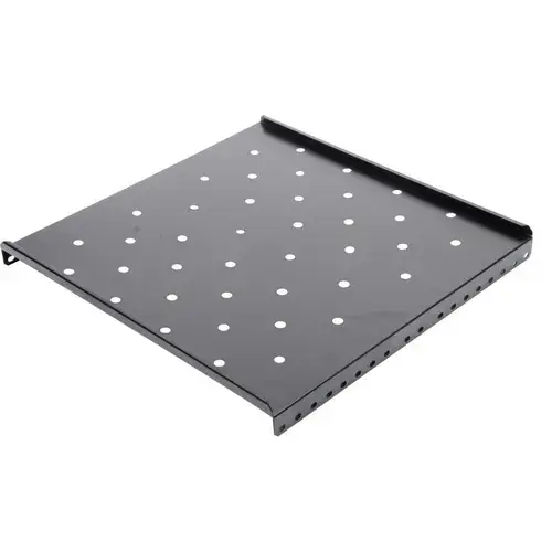 Raft fix SPACER 1U pentru rack 19″, adancime 475mm, pentru cabinet de 800mm, sarcina maxima 60Kg, vopsea antistatic, otel 1.2mm (Negru)