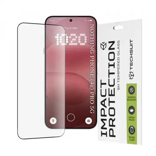 Folie de protectie Ecran Techsuit pentru Nothing Phone (4a) Pro, Sticla Securizata, Full Glue, 111D, Neagra