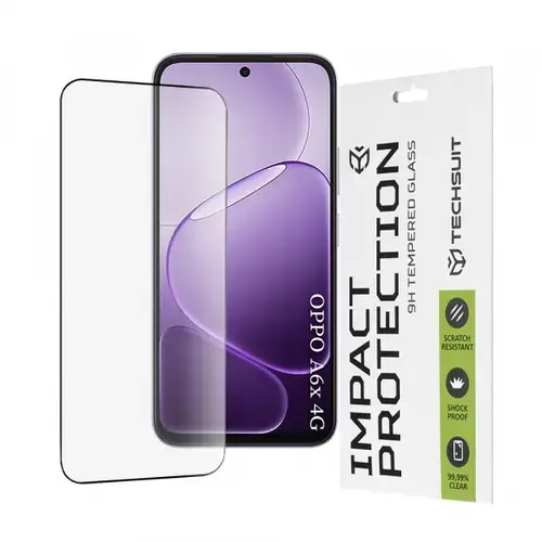 Folie de protectie Ecran Techsuit pentru Oppo A6x 4G / A6x, Sticla Securizata, Full Glue, 111D, Neagra