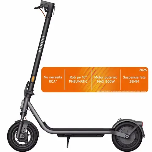Trotineta electrica Xiaomi Electric Scooter 6 Lite, putere motor 300W, autonomie max. 25km, viteza maxima 25 Km/h, Greutate Max. 100kg, Roti 10inch, Negru