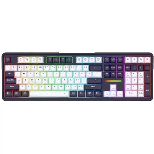 Tastatura Gaming Redragon Antonium Pro, iluminare RGB, Wired, Wireless 2.4Ghz, Bluetooth (Negru/Alb)