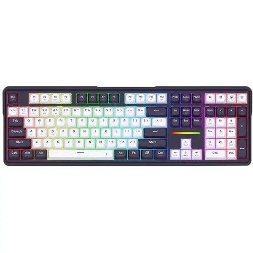 Tastatura Gaming Redragon Antonium Pro, iluminare RGB, Wired, Wireless 2.4Ghz, Bluetooth (Negru/Alb)