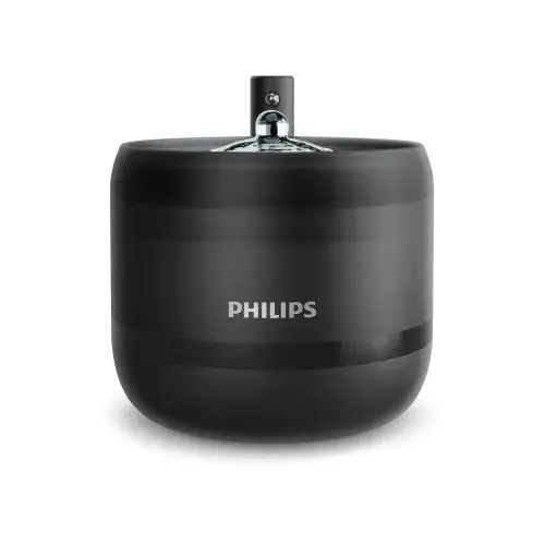 Fantana de apa automata pentru animale Philips, seria PET, sistem de filtrare pluristratificat, 2.2l, nivel de zgomot redus, senzor de miscare, design antizgariere, cu bol antivarsare (Negru)