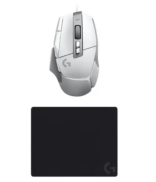 Kit Mouse Logitech G502 X, Wired, USB + Mouse Pad G240 (Alb)