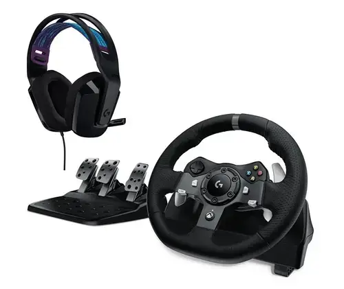 Volan cu pedale Logitech G920 Driving Force pentru Xbox Series X/S, Xbox One, PC + Casti Logitech G335 (Negru)