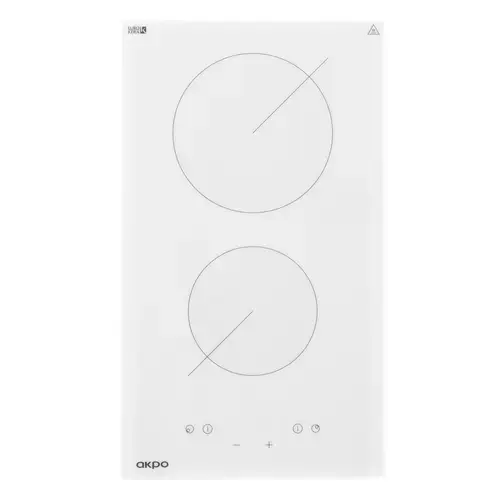 Plita incorporabila AKPO PKA 30 830/2, Vitroceramica, 2 zone de gatit, 1800 W, Control Touch, 30 cm (Alb)