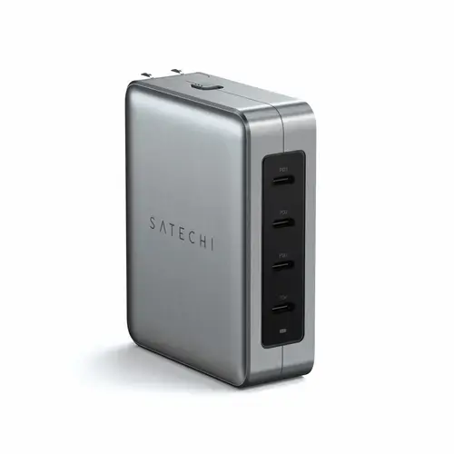 Hub USB cu incarcare Satechi ST-W145GTM, 145 W, 4 Porturi USB-C GaN (Gri)
