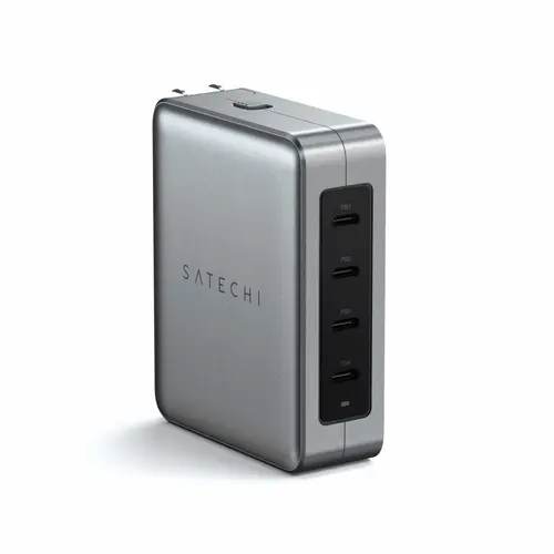 Hub USB cu incarcare Satechi ST-W145GTM, 145 W, 4 Porturi USB-C GaN (Gri)