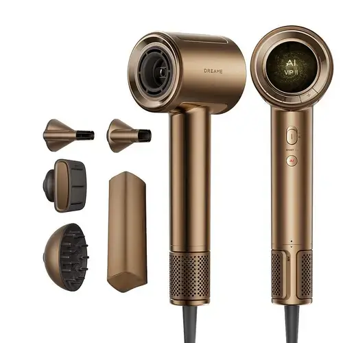Uscator de par Dreame Pilot AHX01A, 1600 W, Moduri A.I., 3 viteze, 4 temperaturi, 55 m³/h, Ionizare, Mod copii, NTC, LED, Control inteligent (Bronz)